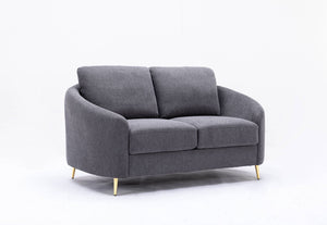 Yuina - Linen Loveseat - Gray - Best Buy Furniture