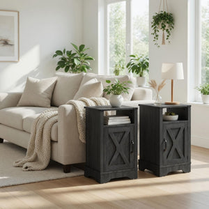 Farmhouse Nightstand, Charging Station & Storage