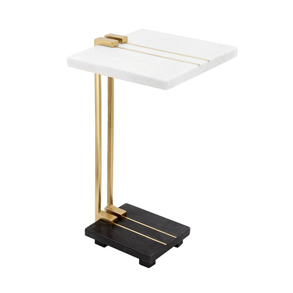Crystal Side Table With Metal Frame, Artistic Accent Table For Living Room