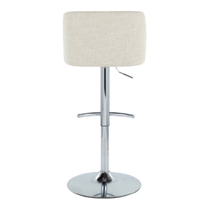 Toriano - Contemporary Adjustable Barstool Swivel With Rounded T Footrest (Set of 2)