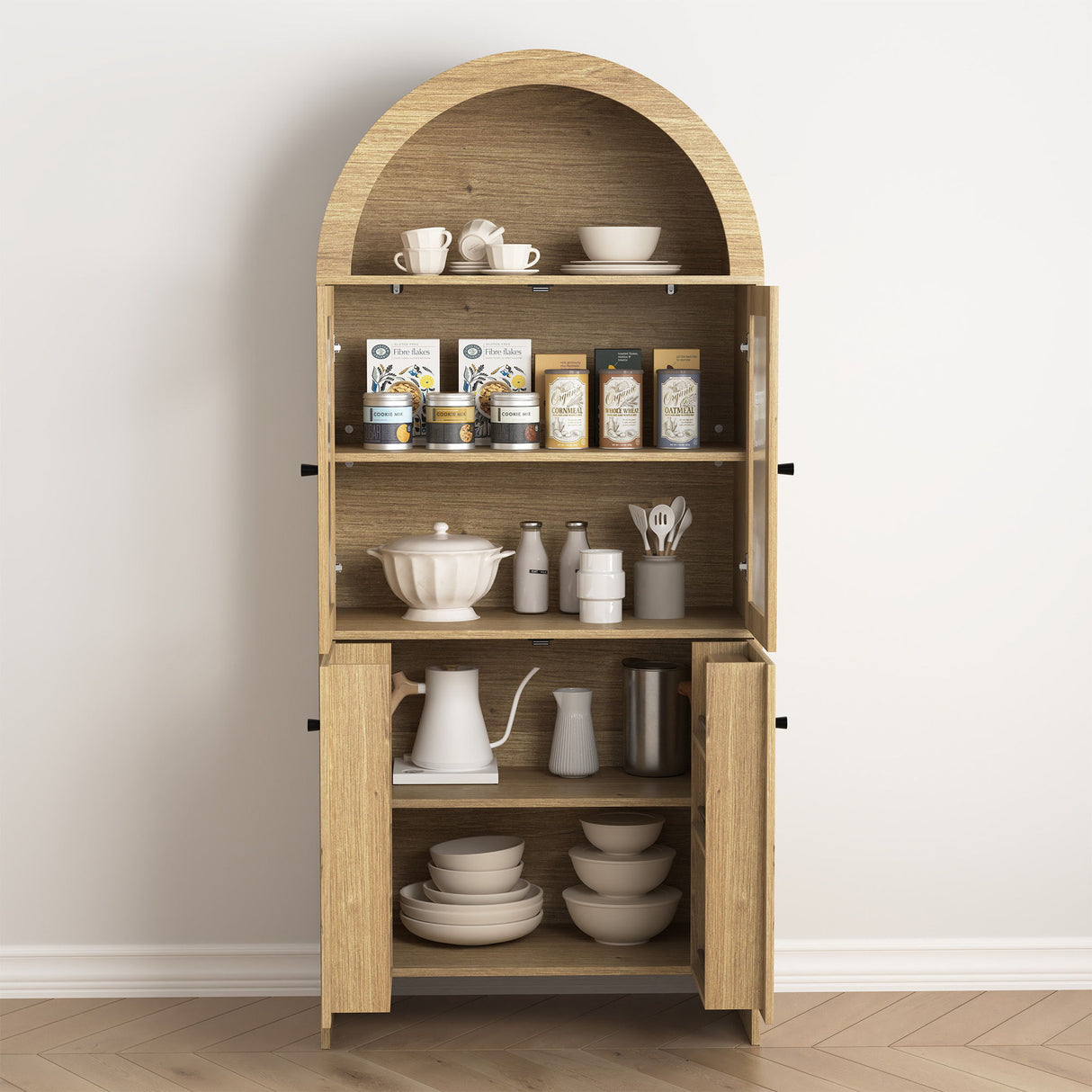 Modern Tech Inspired Dome Cabinet With LED Lighting