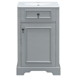 Elegant Bathroom Vanity With Ceramic Sink, Soft Close Door, Adjustable Shelf