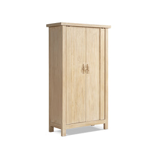 Fable 80.5-Inch Tall Reclaimed Elm Wood 2-Door Storage Cabinet, Light Natural Brown