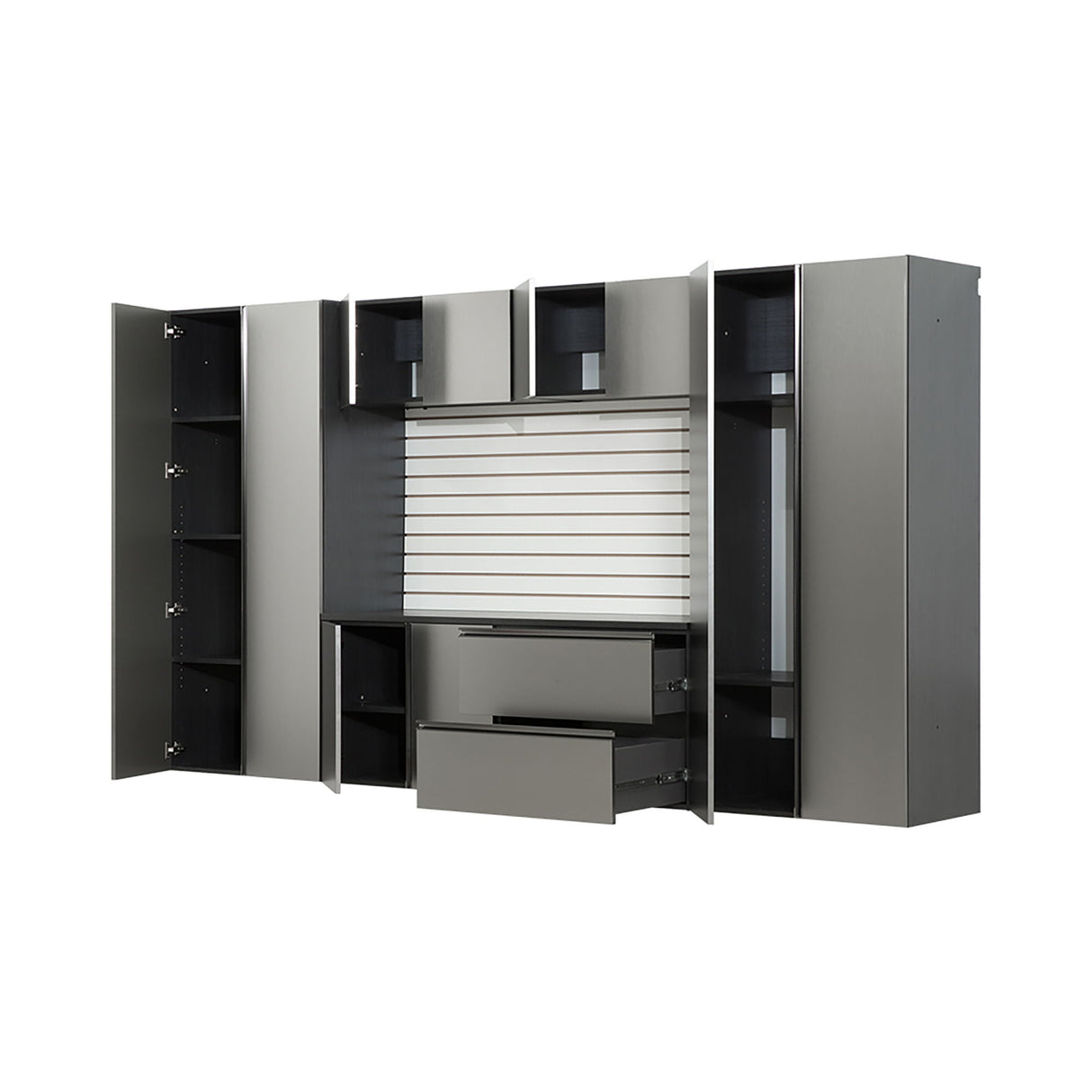 Nova Series - Garage Cabinet Set A With Soft Closing Doors - Metallic Gray