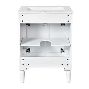 Bathroom Vanity With Top Sink, 2 Tier Storage Cabinet