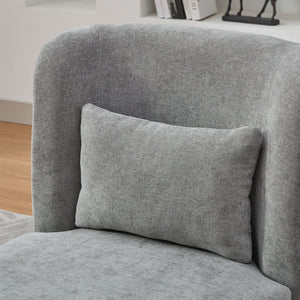 Wide Modern Cushioned Armless Metal Base 360° Swivel Chair With Pillow