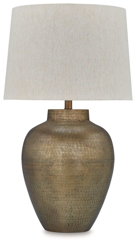 Madney - Metal Table Lamp - Antique Gold Finish - Best Buy Furniture