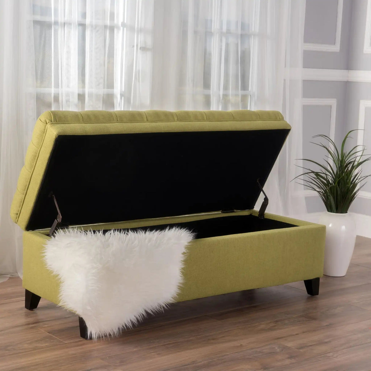 Juliana - Storage Ottoman With Birch Legs - Best Buy Furniture