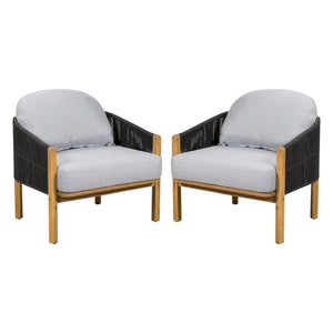 Grotta Outdoor Wood Club Chair Set of 2