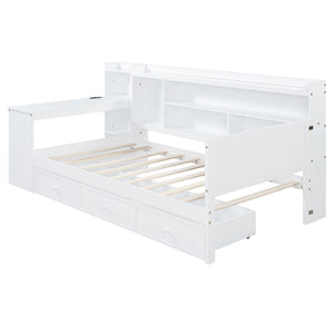 Daybed With 3 Drawers USB Ports And Desk