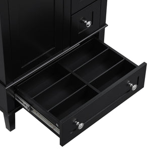 Bathroom Vanity With Integrated Basin, Soft Close Drawers, Door Mounted Double Layer Shelf