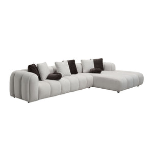 Manilla - Sectional Sofa With 8 Pillows - Ivory White - Best Buy Furniture