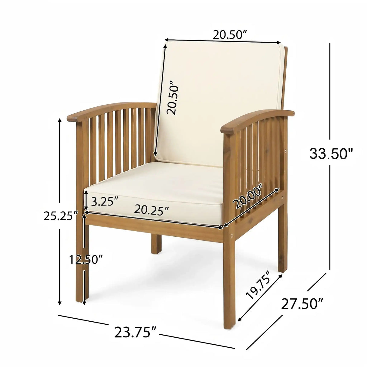Casa - Acacia Club Chair Coastal Classic Outdoor Seating, Waterproof Fabric - Best Buy Furniture