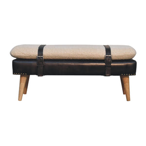 Bouclé Buffalo Hide Bench