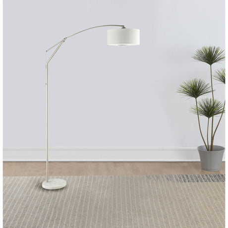 Jamison - Drum Shade Arc Adjustable Floor Lamp - Chrome