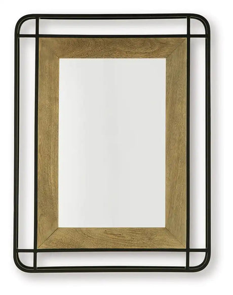 Beelman - Accent Mirror - Black / Brown - Best Buy Furniture