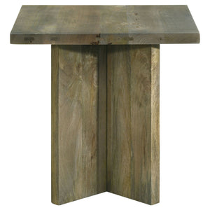 Neskowin - 2 Piece And End Table Set With Geometric Panels - Brown