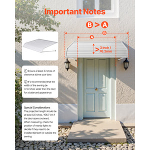Window Awning Door Canopy 48x42 in Aluminum Alloy