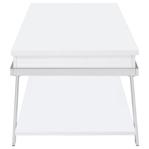 Briana - 2 Piece Coffee And End Table Set With Lift Top Legs - Gloss White
