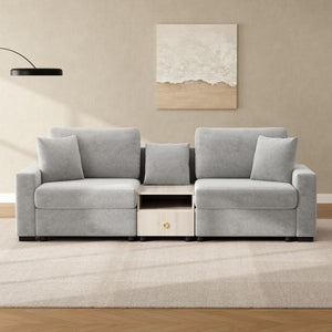 Modular Sofa Couch With Storage Armrest And Center Console