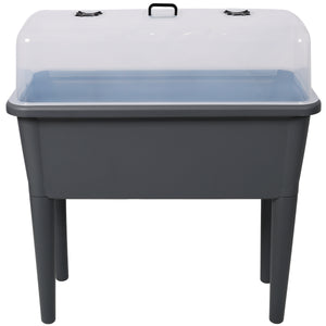 Raised Garden Bed with Ventilated Transparent Greenhouse Lid