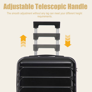 20 Inch ABS Hard Shell Travel Checked Luggage - Black