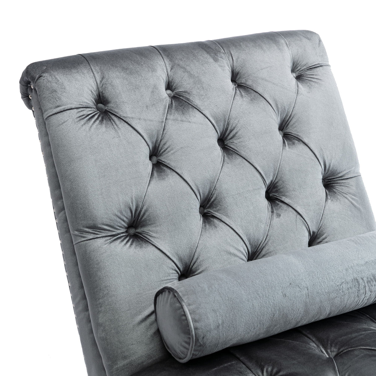 Chaise Lounge Indoor, Button Tufted Upholstered Chaise Lounge Chair With Pillow