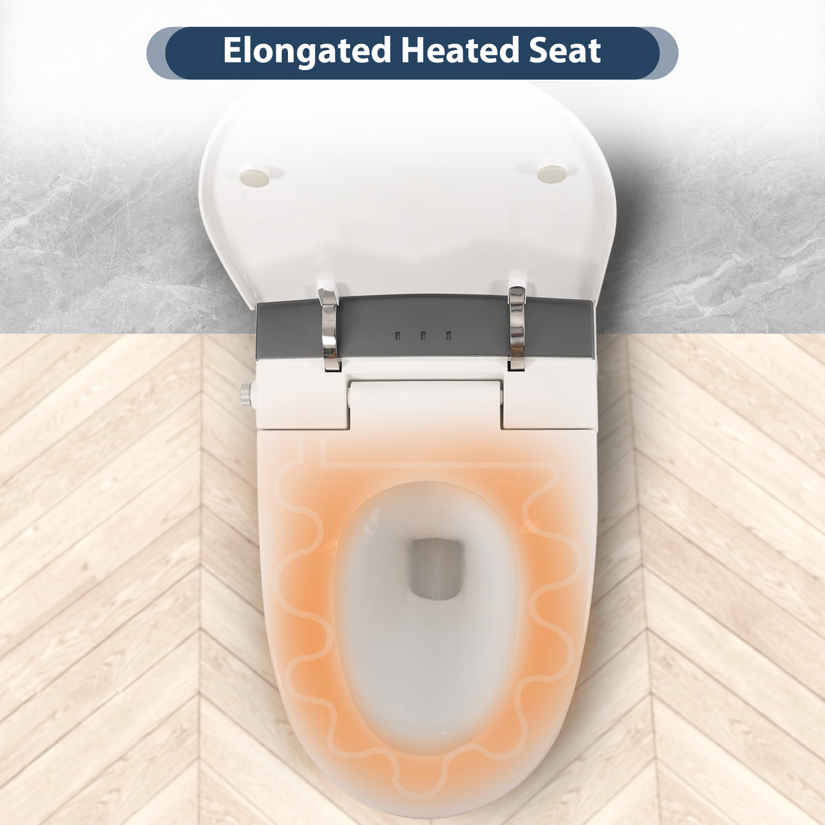 Heated Seat Smart Toilet, One Piece Design