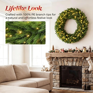 48in Pre-Lit Norwegian Spruce Christmas Wreath