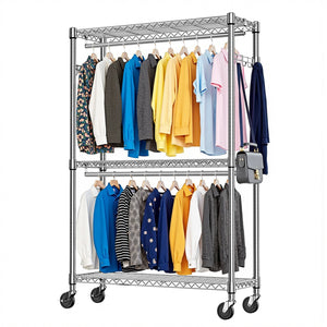Heavy Duty Rolling Garment Rack with 3 Tiers