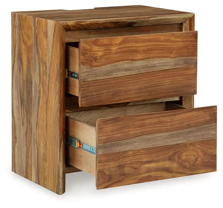Dressonni - Two Drawer Night Stand - Brown - Best Buy Furniture