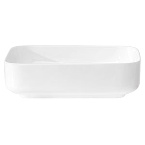 Rectangular Vessel Bathroom Sink, Modern - White