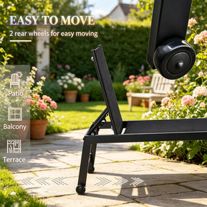 Comfortable Pool Chair: Outdoor Chaise Lounge with Wheels