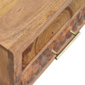 Solid Wood Arno Wall-Mounted Nightstand in Golden Teak
