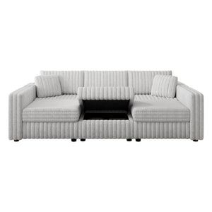 106.3" U-Shaped 6-Person Sofa with Ottoman