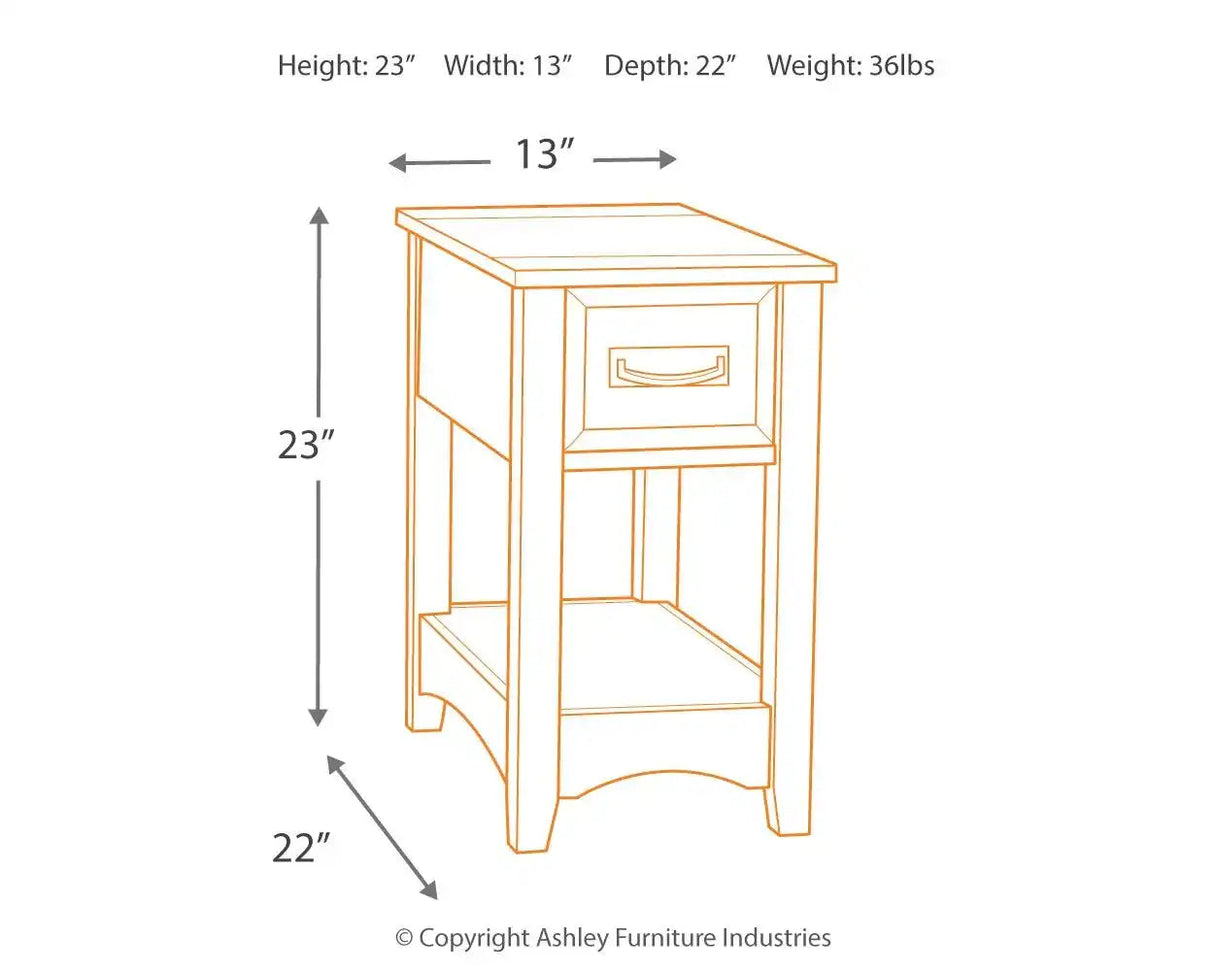 Breegin - Chair Side End Table - 1 Drawer - Brown - Best Buy Furniture