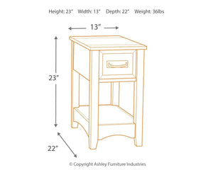 Breegin - Chair Side End Table - 1 Drawer - Brown - Best Buy Furniture
