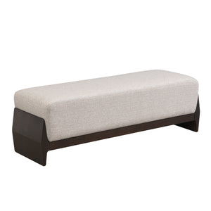 Rubber Solid Wood Bench with Thick Soft Cushions