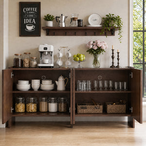 Mid-Century Modern 4-Door Credenza Sideboard