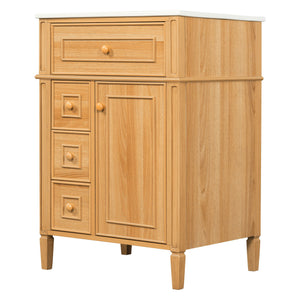 Bathroom Vanity With Sink, Cabinet With Flip Out Drawer, 2 Soft Close Drawers, 1 Soft Close Door - Wood