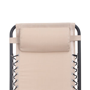 Zero Gravity Folding Lounge Chair with Headrest & Removable Tray