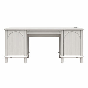 Selena Double Pedestal Desk - Rustic White