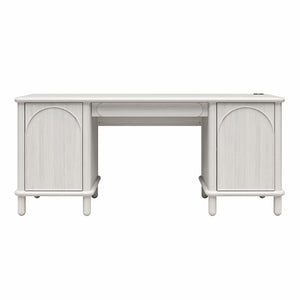 Selena - Double Pedestal Desk - Rustic White