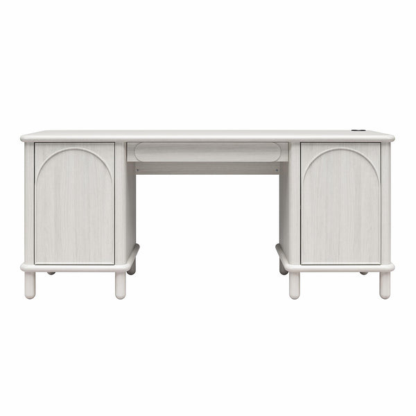 Selena - Double Pedestal Desk - Rustic White