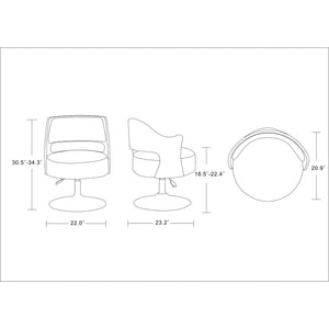 Salon - Swivel Lounge Chair 2 Tone Design With Adjustable Height And Full Swivel For Living Room - White