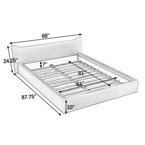 Modern Upholstered Bed Frame With Curved Headboard