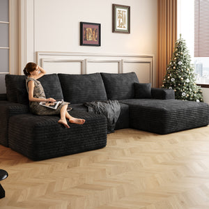 107" Cloud Sectional Sofa with Ottoman