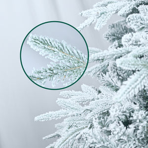 6ft Pre-Lit Flocked Artificial Christmas Tree with 400 Warm White Lights