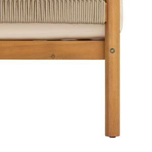 Outdoor Club Chair with Acacia Wood Frame in Teak Look