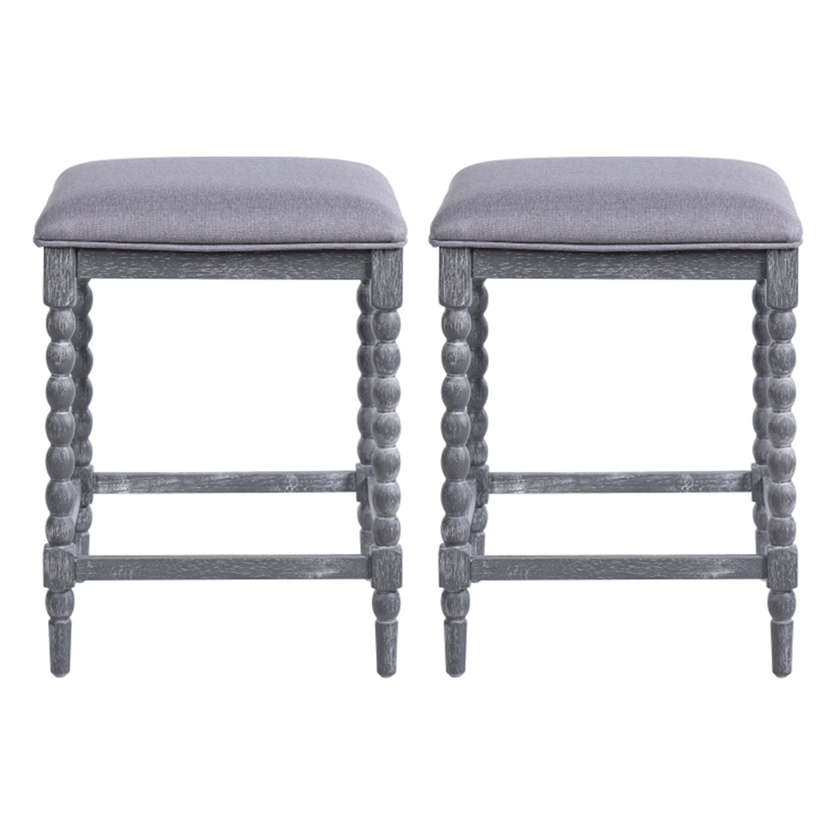 26" Counter Stools - Set of 2 with Upholstered Seat
